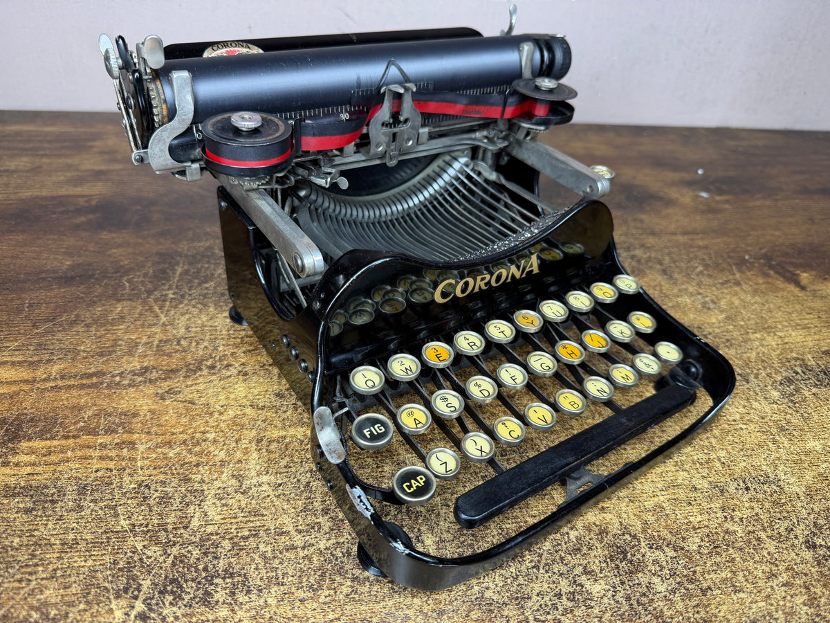Serviced 1921 Corona 3 Folding Antique Portable Typewriter