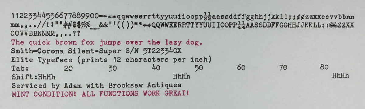 NEAR MINT! Serviced 1955 Smith-Corona Silent-Super Desert Sand Portable Typewriter Elite