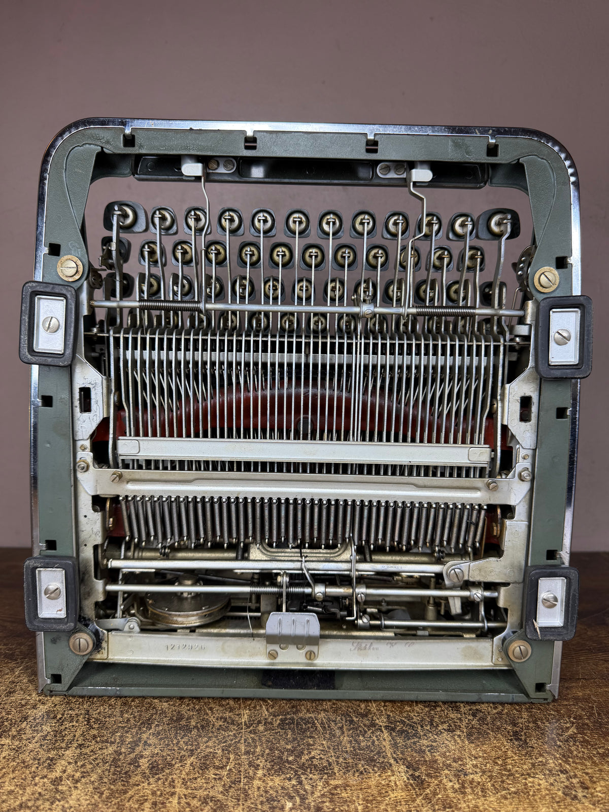 Serviced 1958 Olympia SM3 Double Gothic Pica No.32 Green Portable Typewriter New Platen