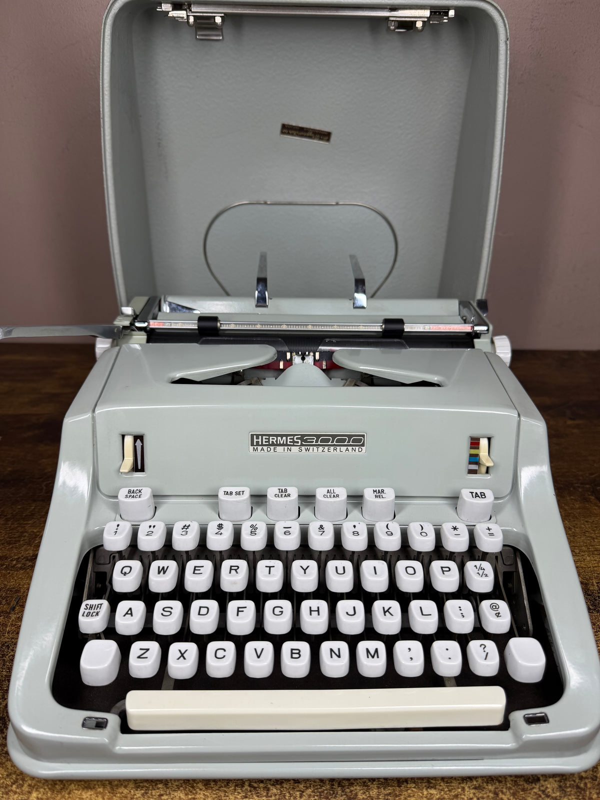 Excellent! Serviced Cursive/Script 1969 Hermes 3000 Vintage Portable Typewriter
