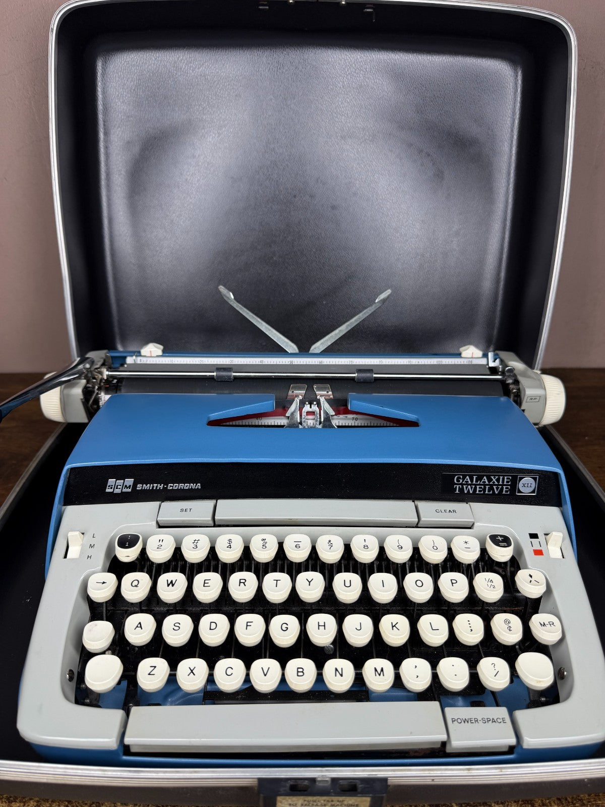 Excellent Serviced 1975 Smith-Corona Galaxie 12 Blue Vintage Portable Typewriter