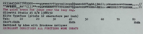 Excellent! Serviced 1969 Olivetti Studio 45 Vintage Portable Typewriter Elite