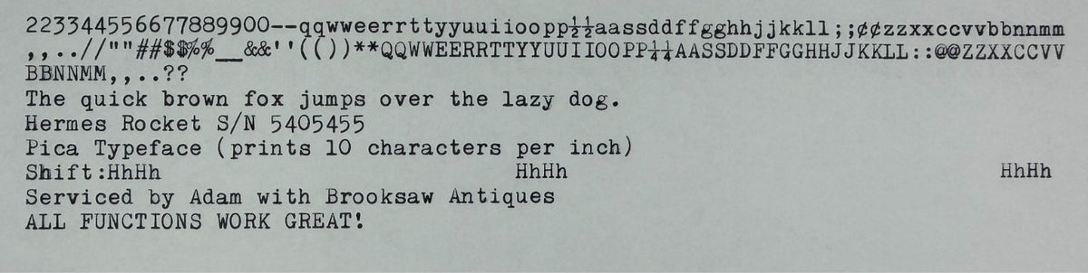 Nice! Serviced 1954 Hermes Rocket Vintage Ultra-Portable Typewriter