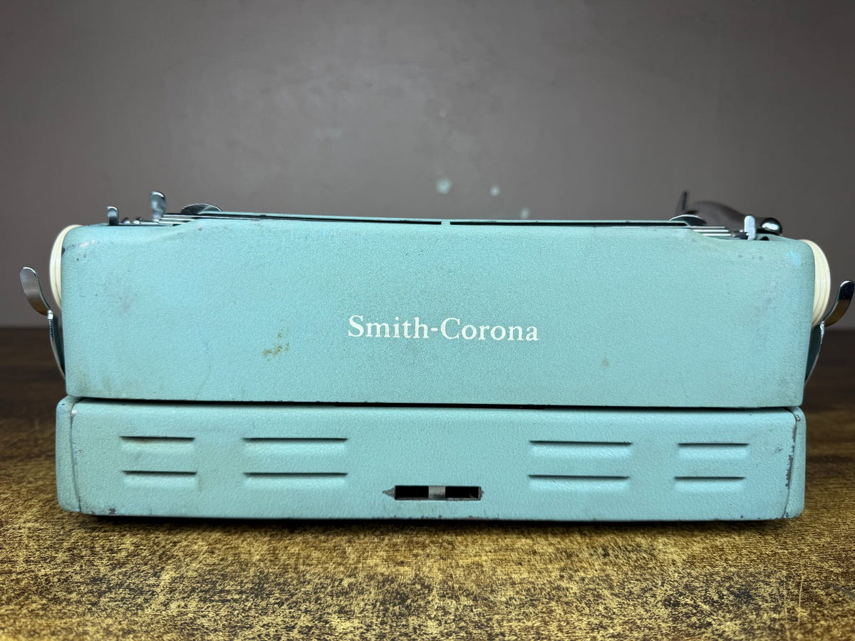 Nice! Serviced 1957 Smith-Corona Silent-Super Alpine Blue Portable Typewriter