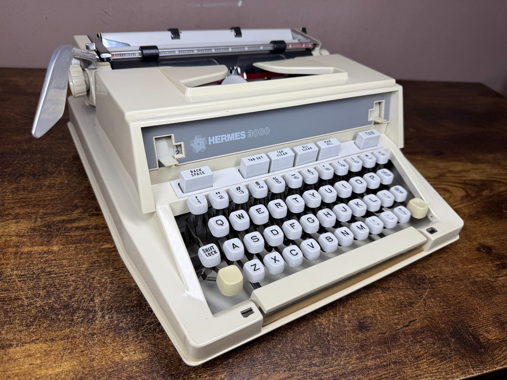 Excellent! Serviced 1976 Hermes 3000 3rd Gen Boxy Portable Typewriter Elite