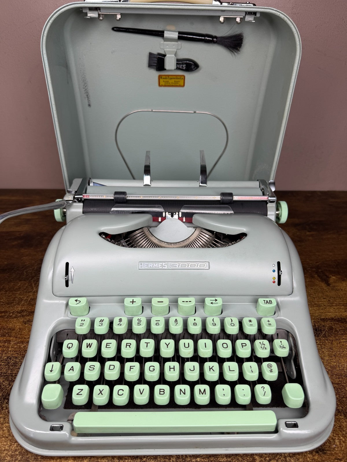 Excellent! Serviced 1962 Hermes 3000 (1st Gen) Vintage Portable Typewriter