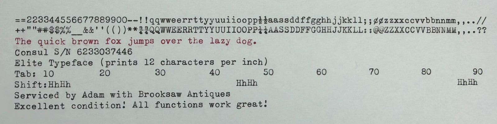 Excellent! Serviced 1969 Consul 232 Vintage Ultra-Portable Blue Typewriter