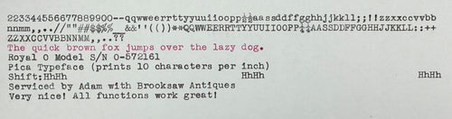Beautiful! Serviced 1936 Royal O Model Glossy Black Vintage Portable Typewriter