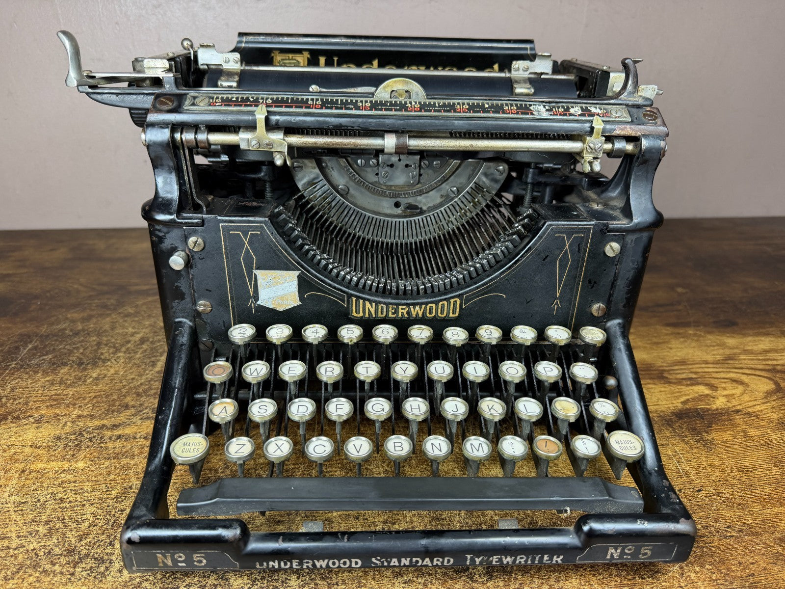 Serviced 1911 Underwood No.5 Typewriter French/English New Platen, Feet, Rollers