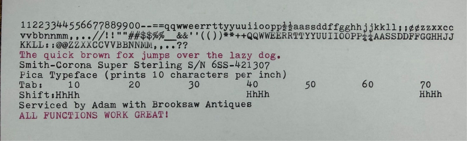 Nice! Serviced 1969 Smith-Corona Super Sterling Seafoam Green Typewriter