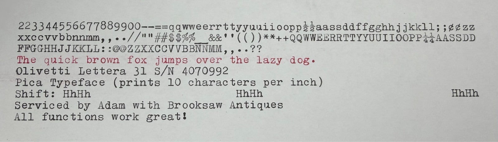 Serviced 1968 Olivetti Lettera 31 Vintage Ultra-Portable Typewriter