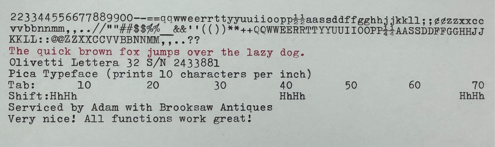 Nice! Serviced 1965 Olivetti Lettera 32 Vintage Ultra-Portable Typewriter