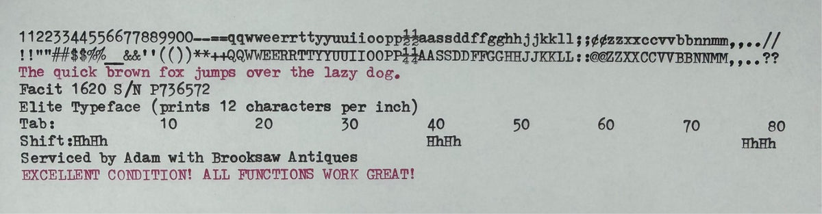 Excellent! Serviced 1969 Facit 1620 Vintage Portable Typewriter Elite