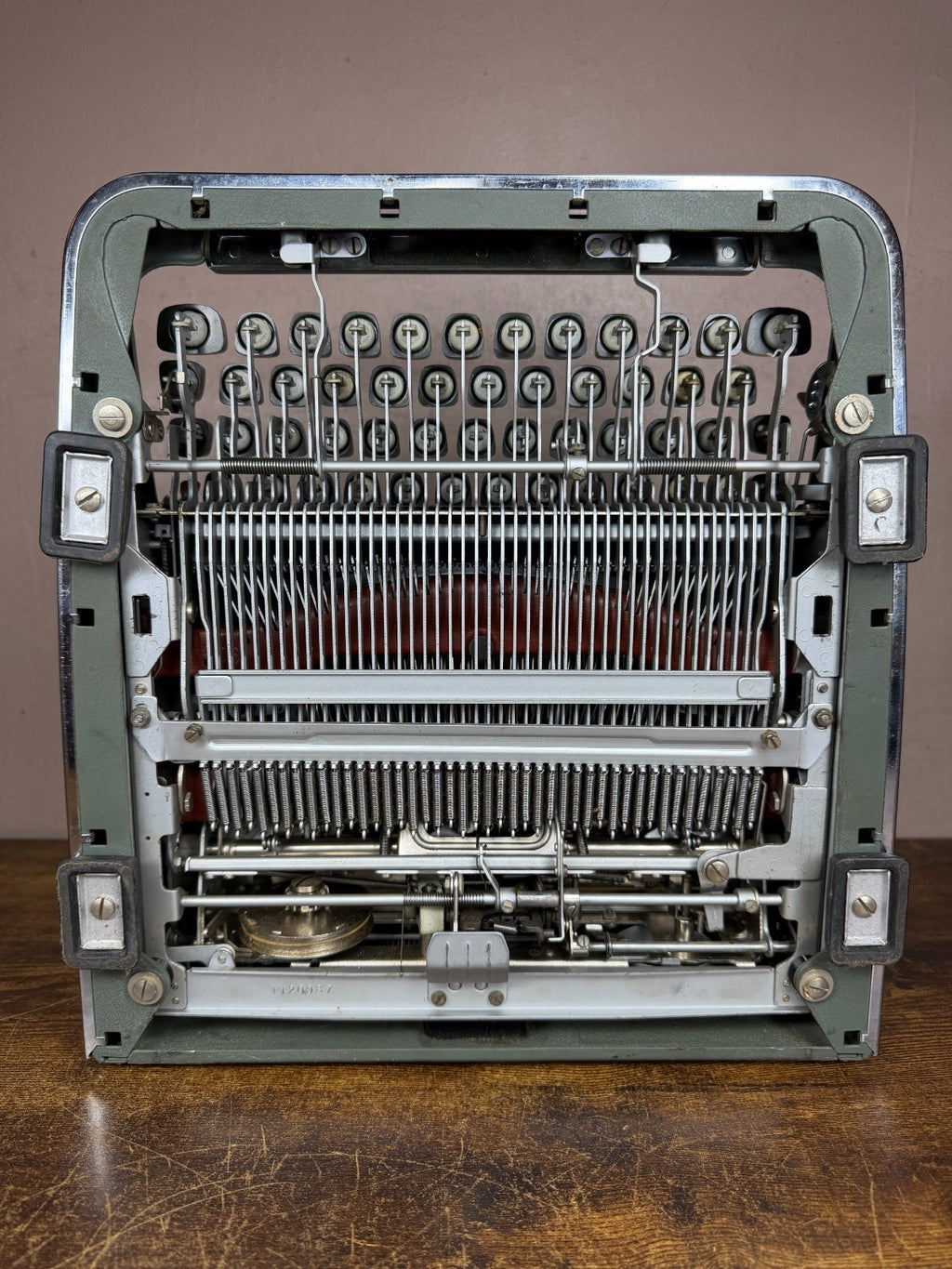 Serviced 1958 Olympia SM3 Green Portable Typewriter Medical Symbols (11CPI)