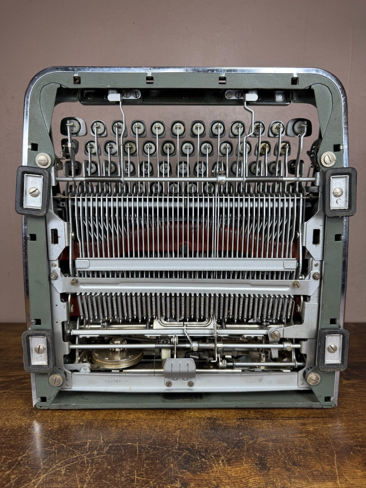 Serviced 1958 Olympia SM3 Green Portable Typewriter Medical Symbols (11CPI)