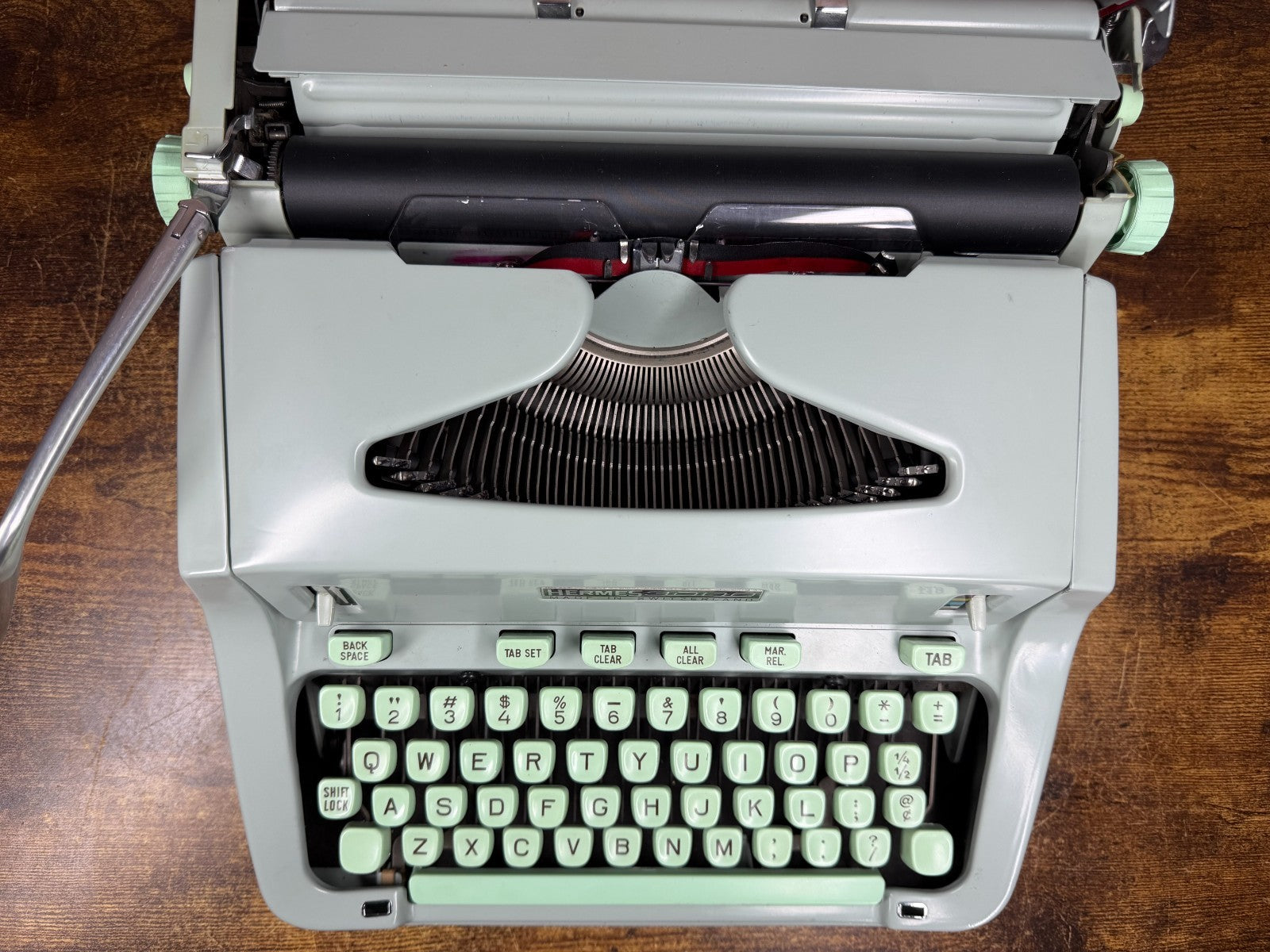 Excellent Serviced 1966 Cursive/Script Hermes 3000 Typewriter w New Platen 13CPI