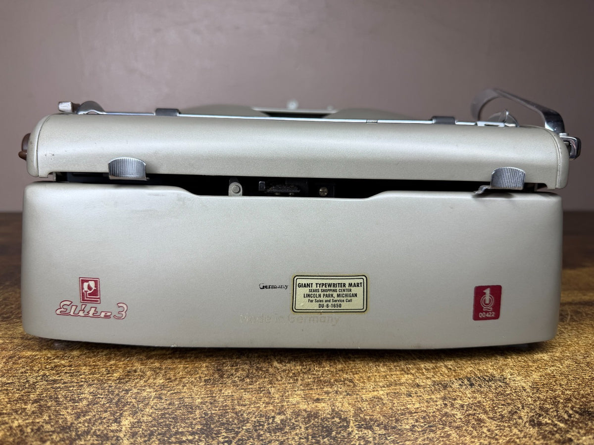 Excellent! Serviced 1958 Optima Elite 3 Vintage Portable Typewriter Pica