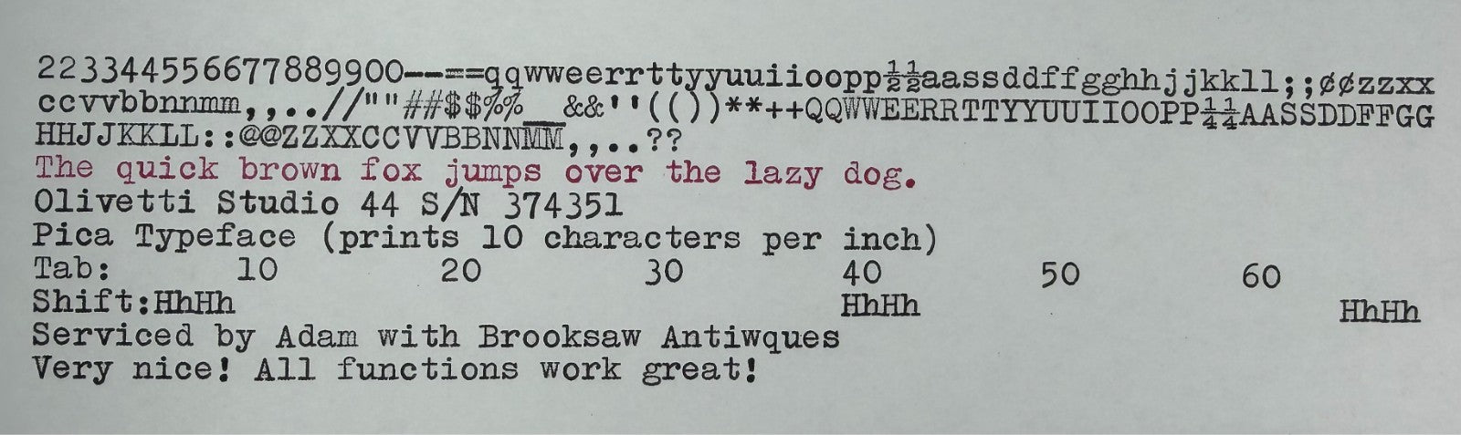Nice! Serviced 1962 Olivetti Studio 44 Vintage Portable Typewriter Pica