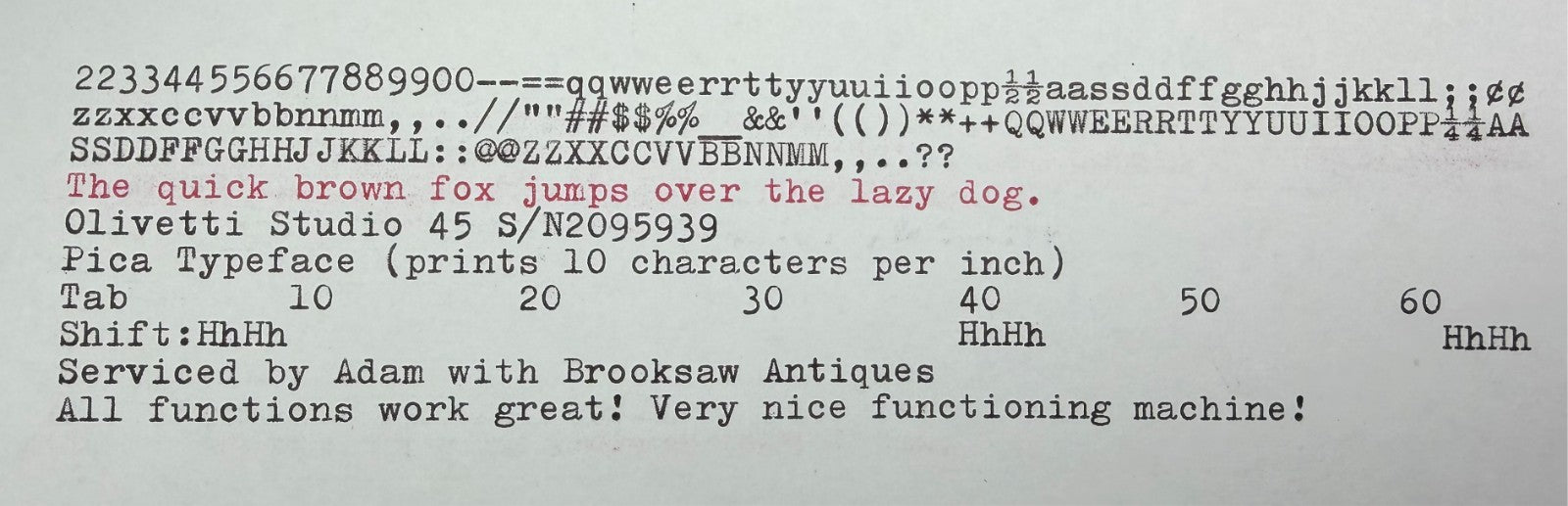 Nice! Serviced 1973 Olivetti Studio 45 Fully Functional Portable Typewriter