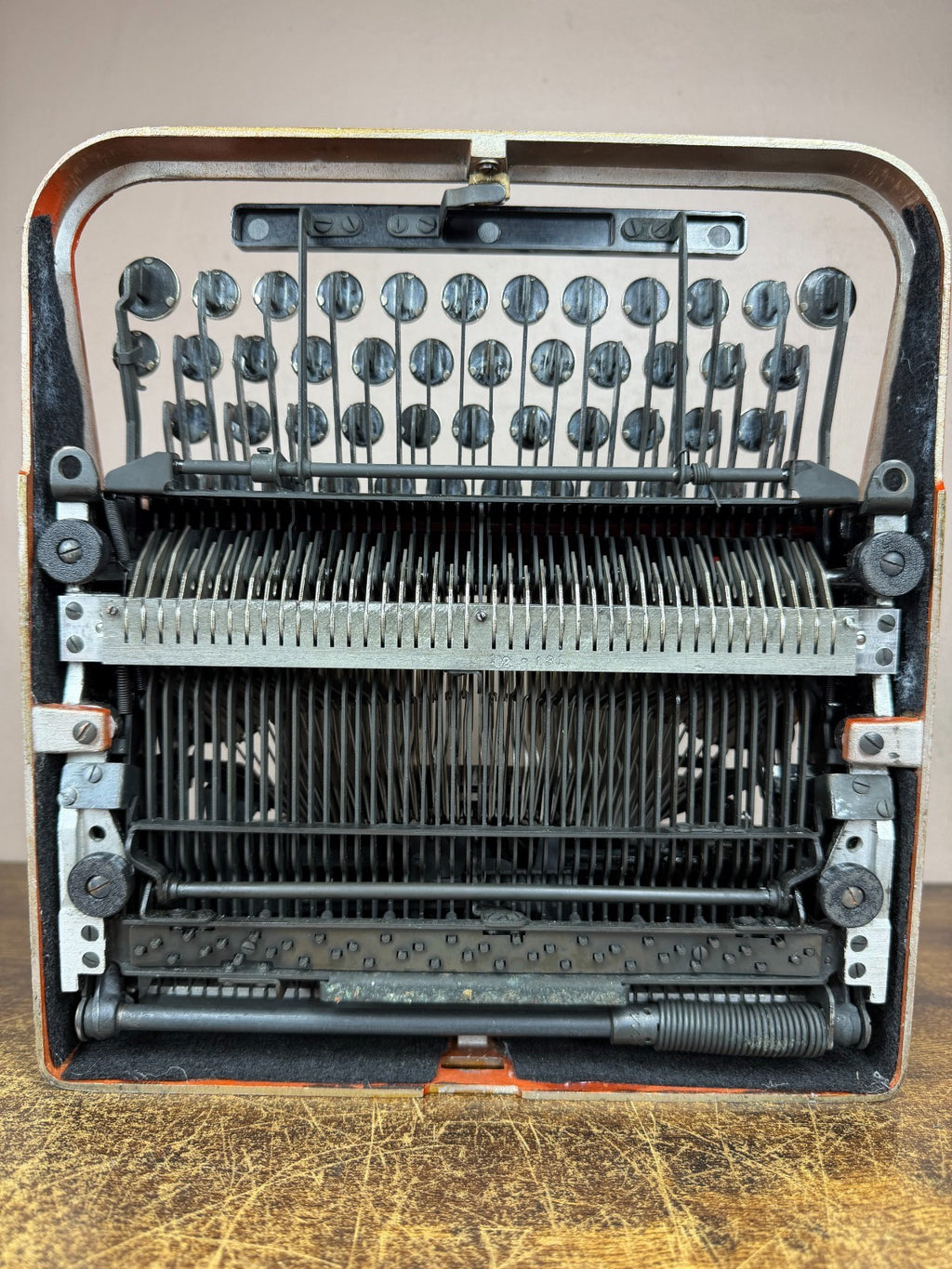 Serviced 1928 Underwood 4 Bank Red Woodgrain Typewriter New Platen Elite