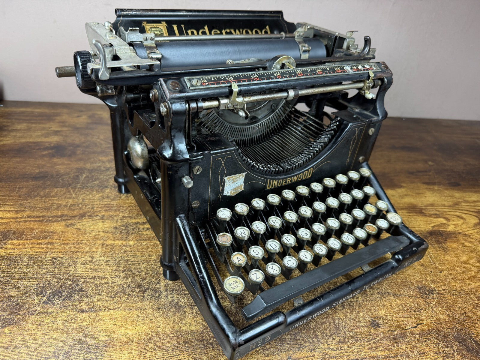 Serviced 1911 Underwood No.5 Typewriter French/English New Platen, Feet, Rollers