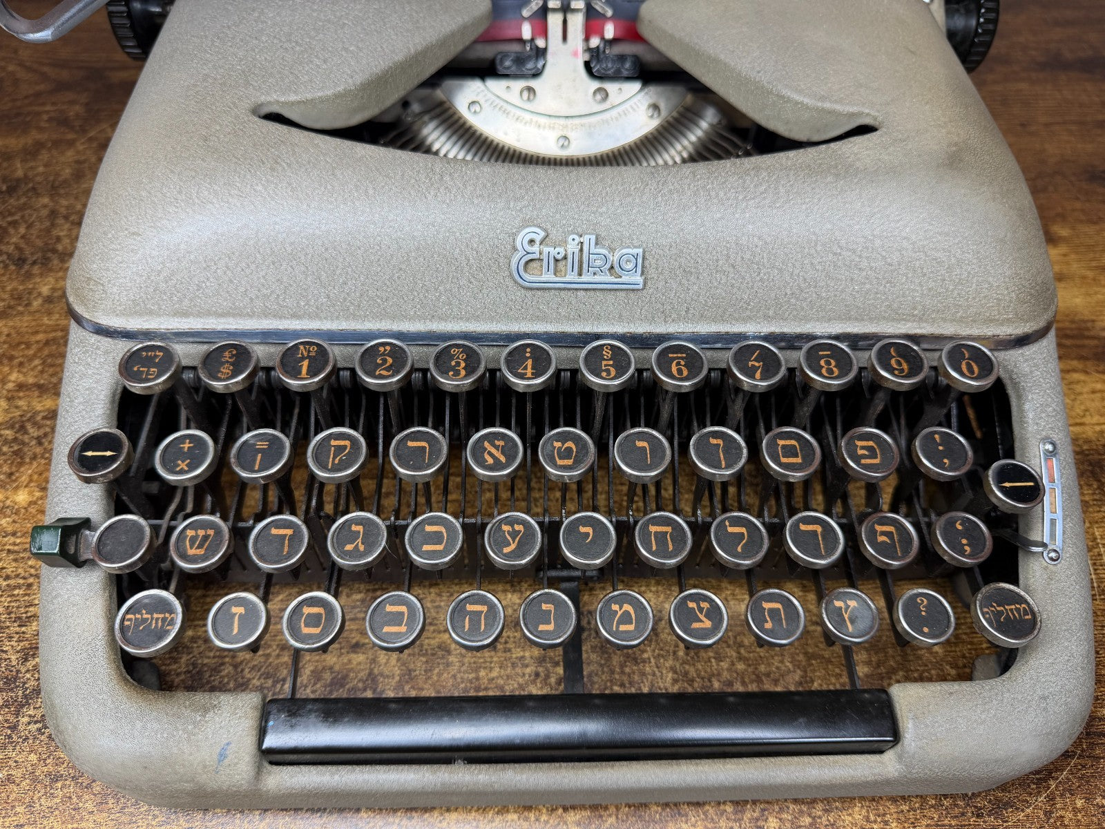 Serviced 1962 Erika Model 10 Hebrew Layout Vintage Portable Typewriter