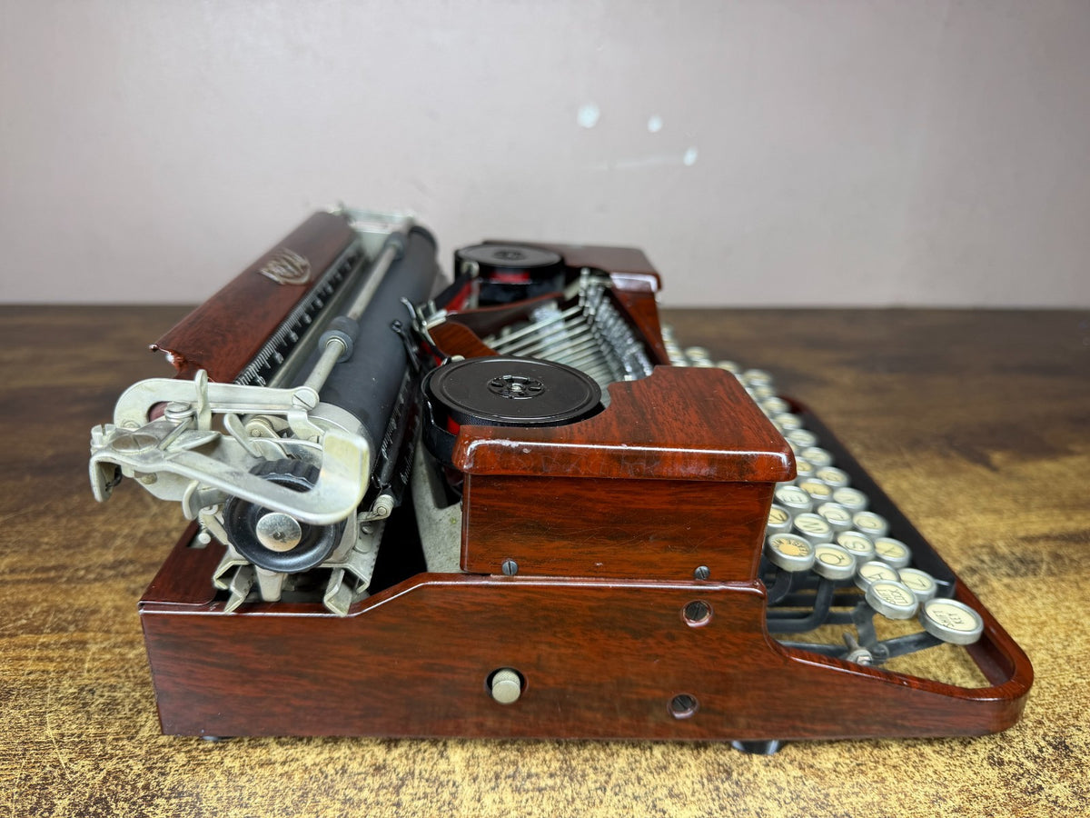 Nice! Serviced 1930 Royal P Model Red Woodgrain Elite Typewriter New Platen