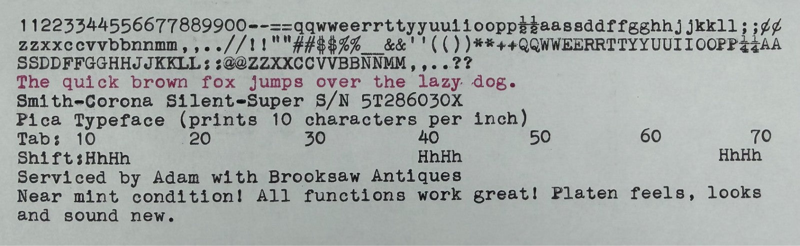 Near Mint! Serviced 1956 Smith-Corona Silent-Super Vintage Portable Typewriter