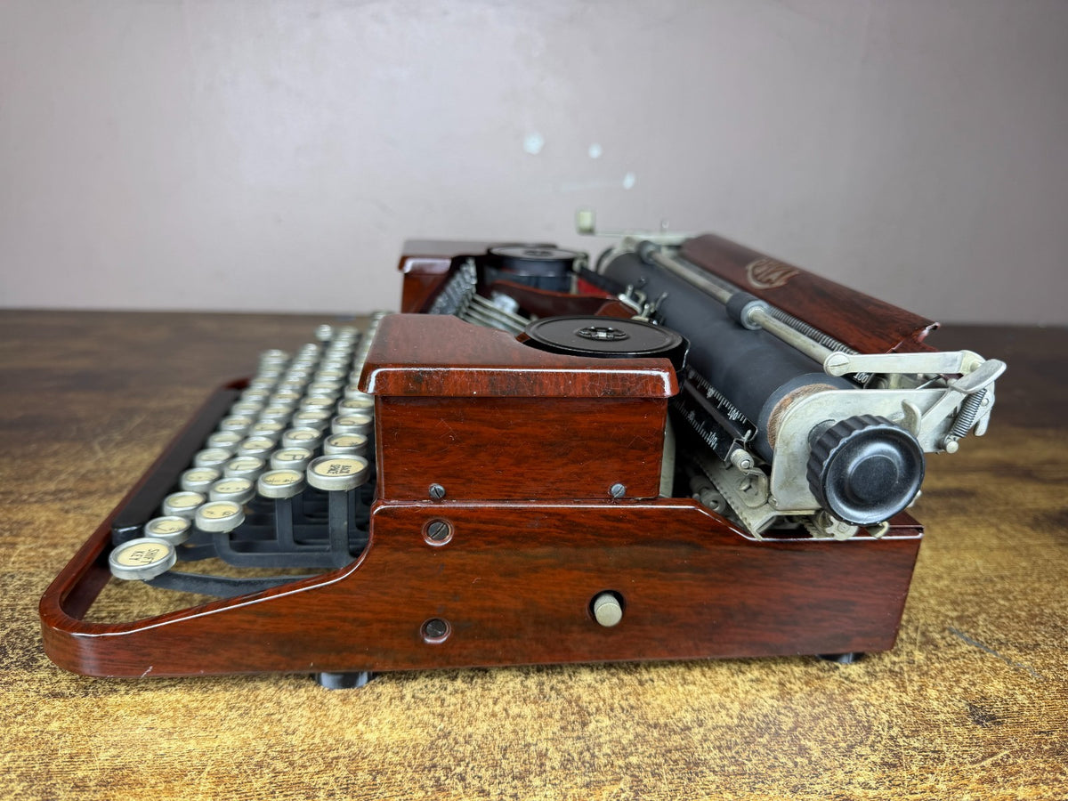 Nice! Serviced 1930 Royal P Model Red Woodgrain Elite Typewriter New Platen