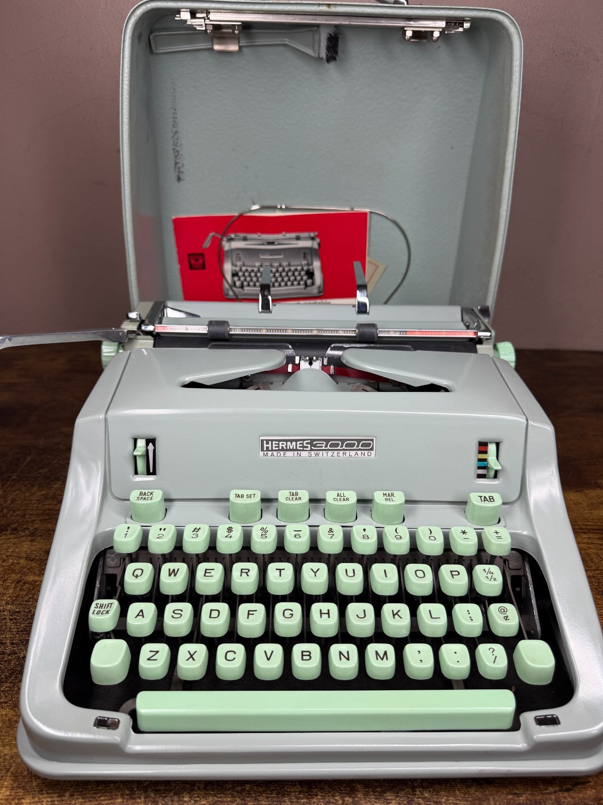 Excellent! Serviced 1967 Hermes 3000 Vintage Portable Typewriter Elite