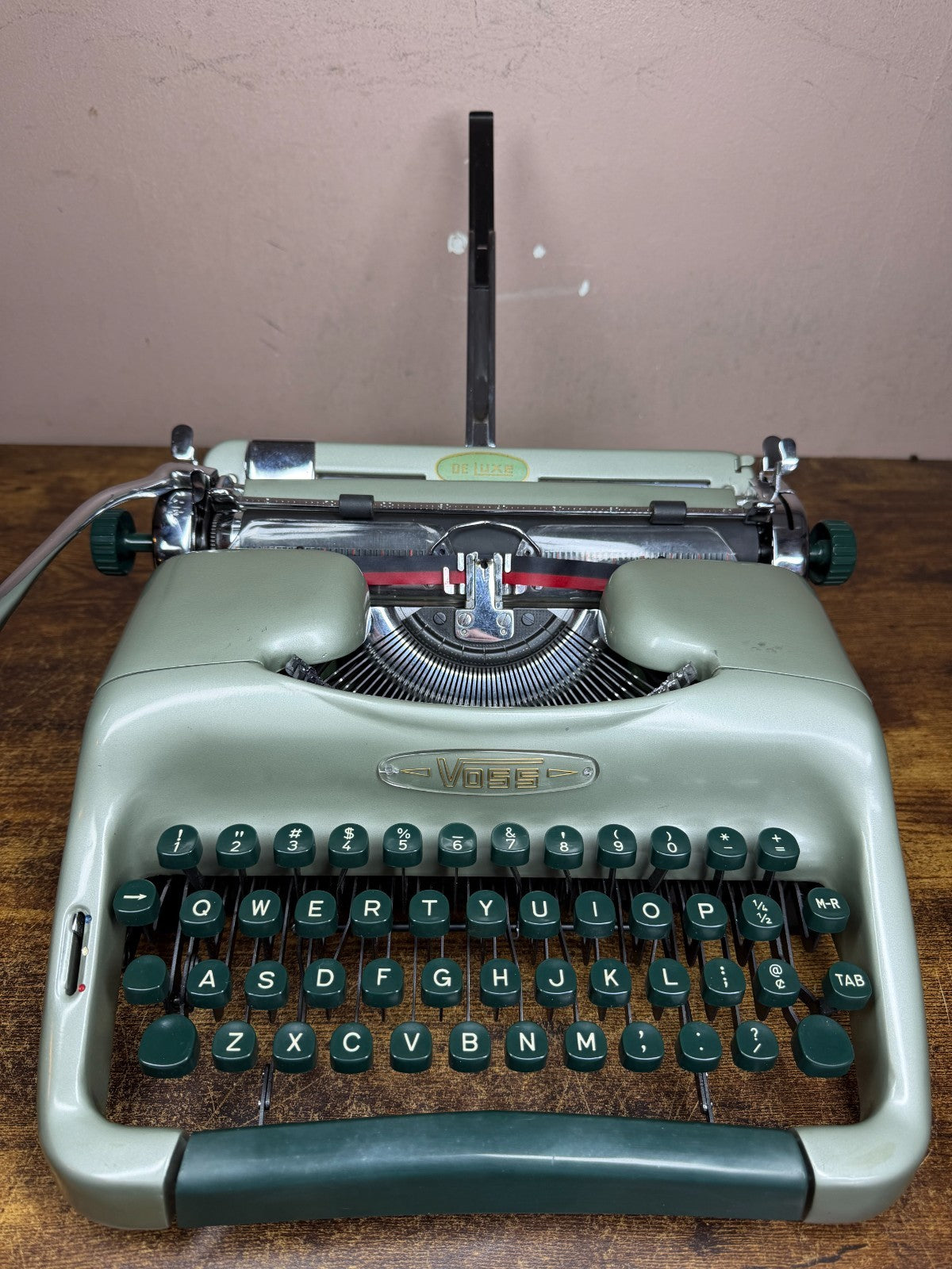 Excellent! Serviced 1958 Voss ST24 Typewriter w Italic Typeface & New Platen