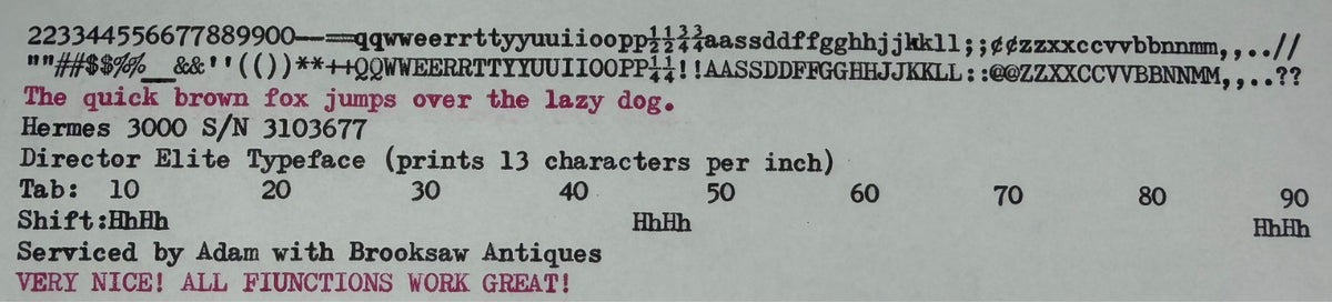Nice! Serviced 1961 Hermes 3000 Vintage Portable Typewriter Director Elite Font