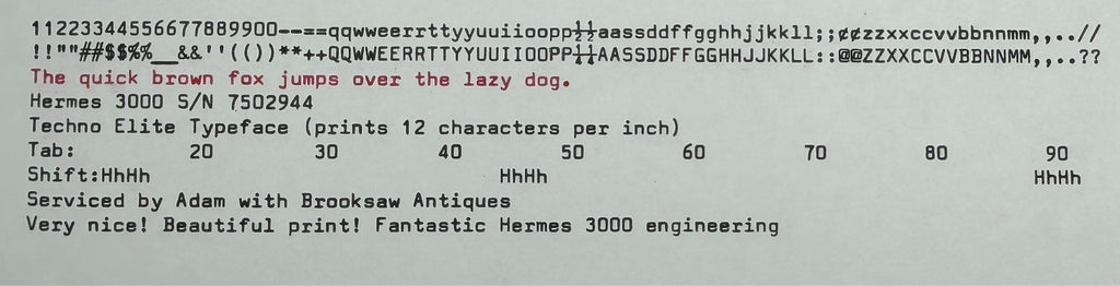 Nice! Serviced 1979 Hermes 3000 3rd Gen Boxy Portable Typewriter Techno Elite