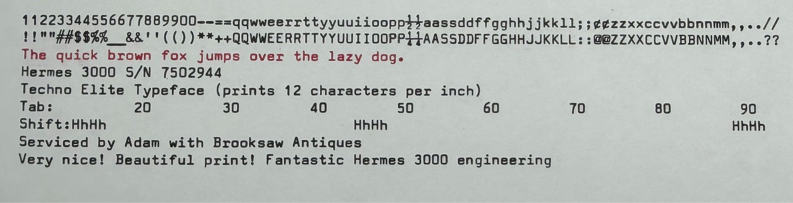 Nice! Serviced 1979 Hermes 3000 3rd Gen Boxy Portable Typewriter Techno Elite