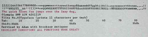 Excellent! Rare 1971 Olympia Elite No.60 11 Pitch Font SM9 Serviced Typewriter