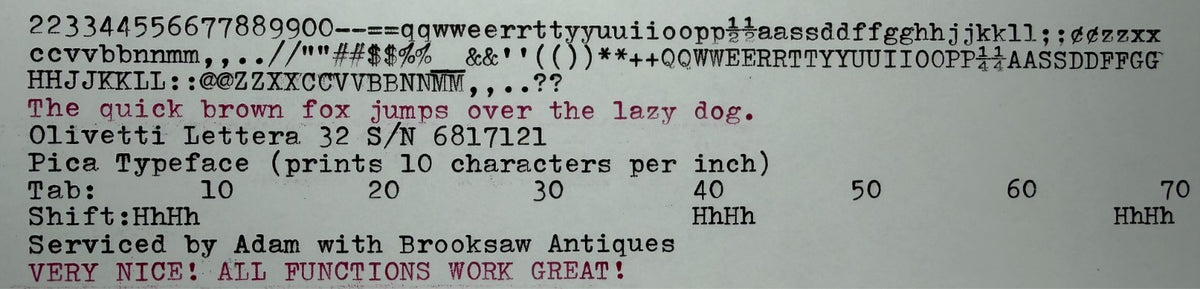 Nice! Serviced 1973 Olivetti Lettera 32 Vintage Ultra-Portable Typewriter