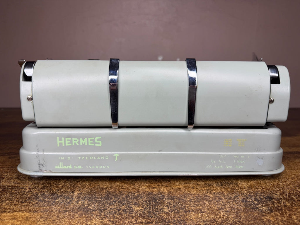 Excellent Serviced 1962 Cursive/Script Hermes 3000 Typewriter w New Platen 13CPI
