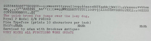 Excellent! Serviced 1928 Royal P Model 1st Gen Portable Typewriter New Platen
