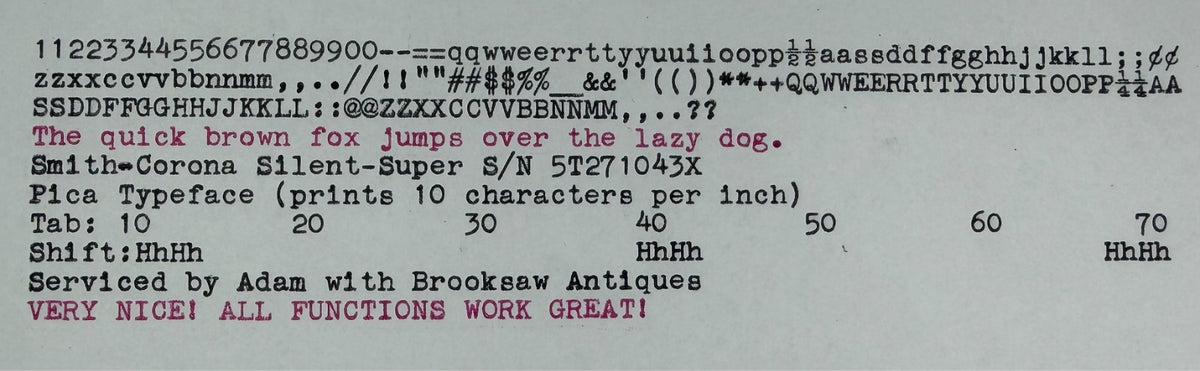 Nice! Serviced 1956 Smith-Corona Silent-Super Vintage Typewriter Desert Sand