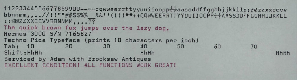 Excellent! Serviced 1972 Hermes 3000 3rd Gen Typewriter Techno Pica New Platen