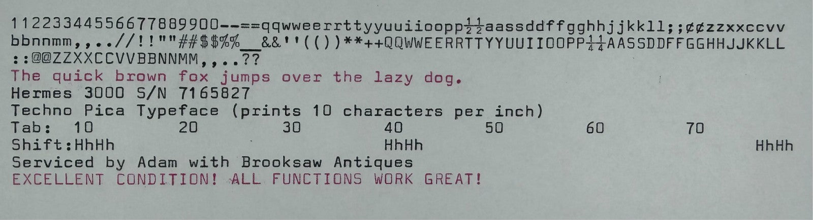 Excellent! Serviced 1972 Hermes 3000 3rd Gen Typewriter Techno Pica New Platen