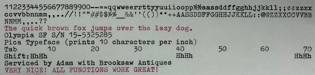 Nice! Serviced 1977 Olympia SF Vintage Ultra-Portable Typewriter